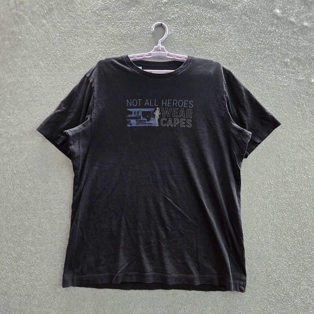 Travis Mathew Men Shirt L Black Not All Heroes Wear Capes Golf Graphic Print Tee